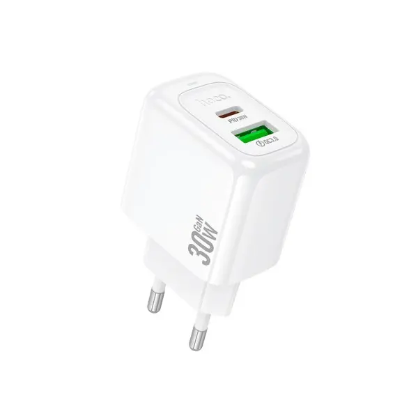 МЕРЕЖЕВИЙ ЗАРЯДНИЙ ПРИСТРІЙ HOCO CS55A SURPLUS PD30W, QC3.0, CHARGER, БІЛИЙ