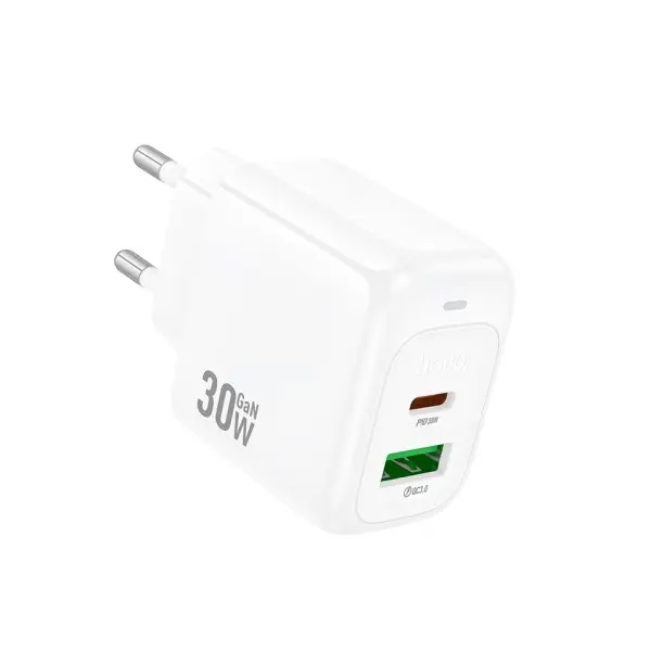 МЕРЕЖЕВИЙ ЗАРЯДНИЙ ПРИСТРІЙ HOCO CS55A SURPLUS PD30W, QC3.0, CHARGER, БІЛИЙ