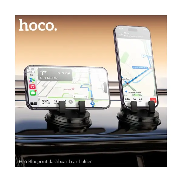 MR4_144475 Автотримач hoco h55 синійprint dashboard car holder, чорний 