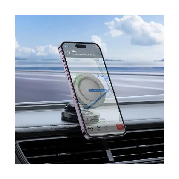 MR4_144408 Автотримач hoco h61 show folding ring magnetic car holder (dashboard), чорний 