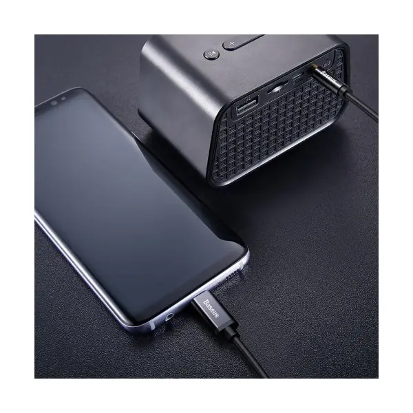 КАБЕЛЬ AUX AUDIO BASEUS YIVEN M01 TYPE-C TO AUX (3.5) 1.2M, ЧОРНИЙ CAM01-01