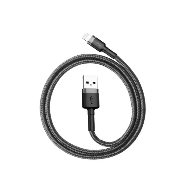 КАБЕЛЬ BASEUS CAFULE LIGHTNING 2,4A, 0,5M, ЧОРНИЙ-СІРИЙ CALKLF-AG1