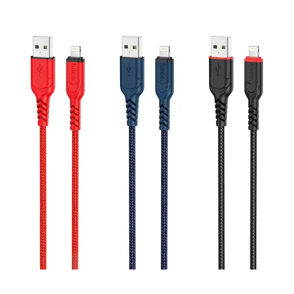 КАБЕЛЬ HOCO X59 VICTORY CHARGING DATA ДЛЯ LIGHTNING 2,4A, 1M, СИНІЙ