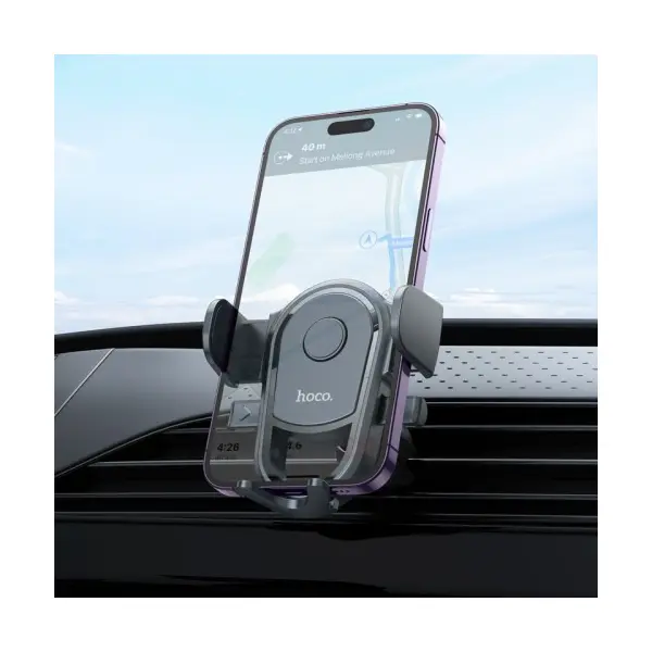 АВТОТРИМАЧ HOCO H6 GRATEFUL ONE-BUTTON CAR HOLDER (AIR OUTLET), ЧОРНИЙ