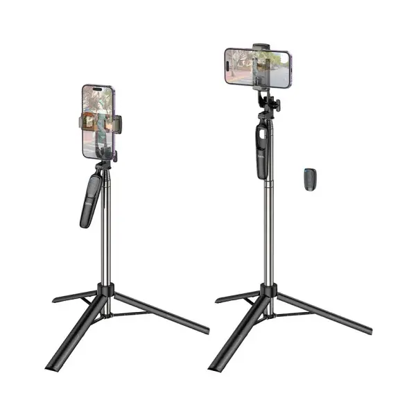 СЕЛФІ-ПАЛИЦЯ ТРИПОД HOCO K19 SOUL LIVE BROADCAST HOLDER, ЧОРНИЙ