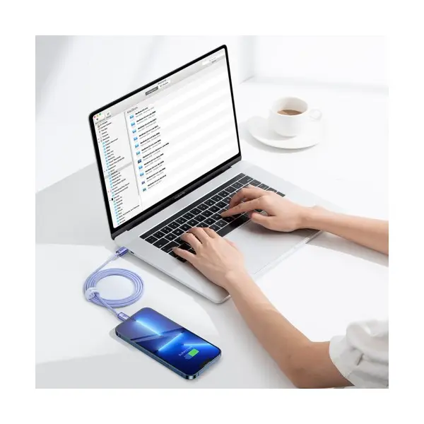 MR4_144950 Кабель pd baseus crystal shine series fast charging type-c to lightning 20w 1.2mpurple cajy000205 