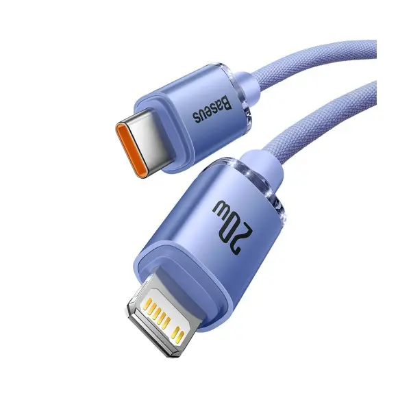 MR4_144950 Кабель pd baseus crystal shine series fast charging type-c to lightning 20w 1.2mpurple cajy000205 