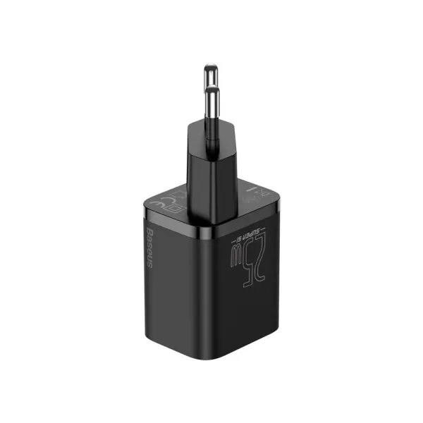 МЕРЕЖЕВИЙ ЗАРЯДНИЙ ПРИСТРІЙ BASEUS SUPER SI QUICK CHARGER 1C 25W EU, ЧОРНИЙ CCSP020101