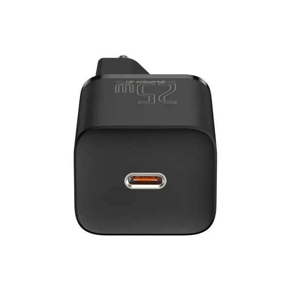 МЕРЕЖЕВИЙ ЗАРЯДНИЙ ПРИСТРІЙ BASEUS SUPER SI QUICK CHARGER 1C 25W EU, ЧОРНИЙ CCSP020101