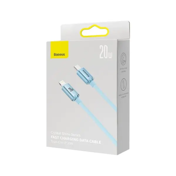 MR4_144955 Кабель pd baseus crystal shine series fast charging type-c to lightning 20w 1.2m sky синій cajy001303 