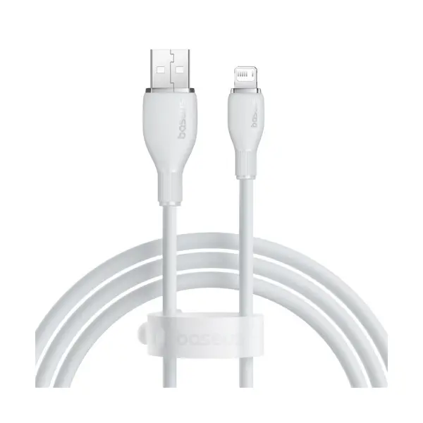 MR4_144903 Кабель baseus pudding series fast charging cable usb-a to lightning 2.4a 1.2m, білий p10355700221-00 