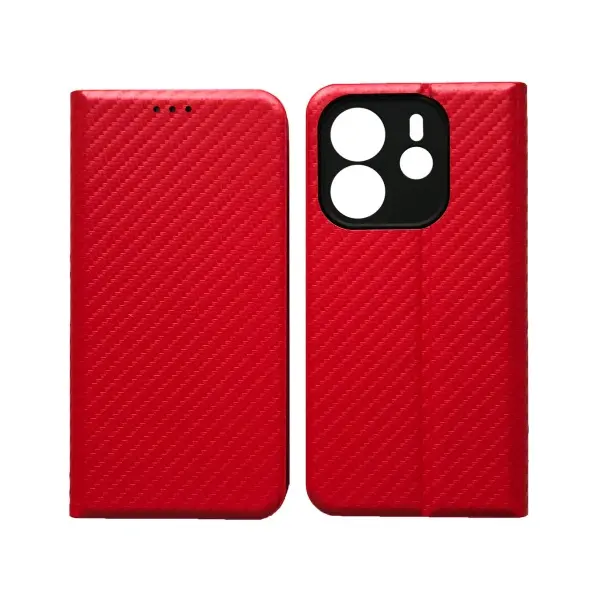 ЧЕХОЛ-КНИЖКА CARBONE ДЛЯ REDMI NOTE 14 4G EU ЧЕРВОНИЙ