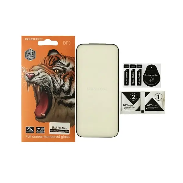ЗАХИСНЕ СКЛО BOROFONE ДЛЯ IPHONE 17 PRO MAX, ЧОРНИЙ