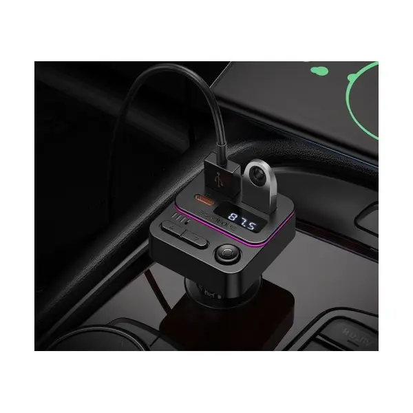 АВТОМОБІЛЬНИЙ ЗАРЯДНИЙ ПРИСТРІЙ МОДУЛЯТОР BOROFONE BC60 HERO (USB-A, TYPE-C) 5V, 3A, 35W, ЧОРНИЙ