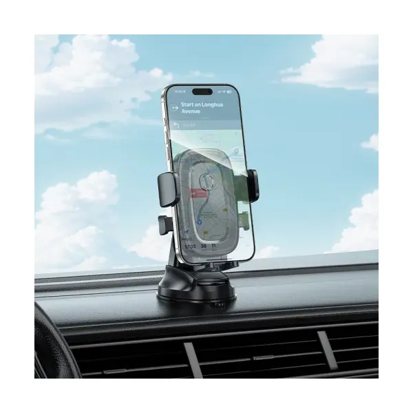 АВТОТРИМАЧ BOROFONE BH132 FOLLOWER ONE-BUTTON CAR HOLDER (CENTER CONSOLE), ЧОРНИЙ