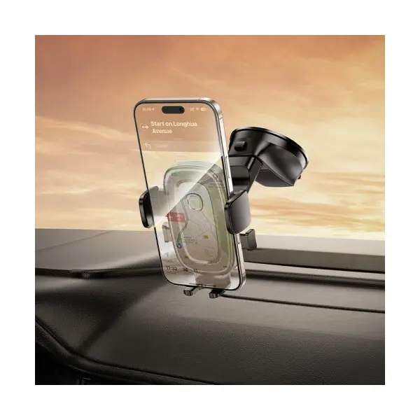 АВТОТРИМАЧ BOROFONE BH132 FOLLOWER ONE-BUTTON CAR HOLDER (CENTER CONSOLE), ЧОРНИЙ