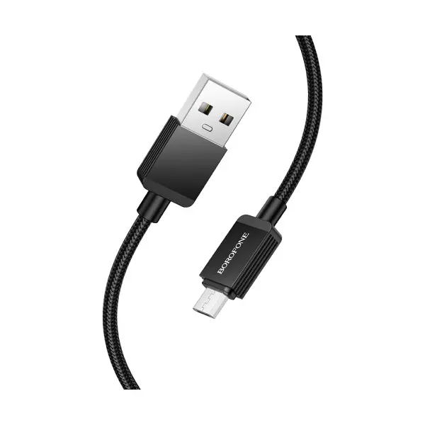 MR4_145020 Кабель borofone bx120 placer charging data cable micro 2.4a, 1m, чорний 