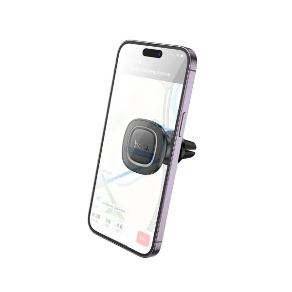 MR4_145283 Автотримач hoco h72 crown magnetic car holder (air outlet), чорний metal, сірий 