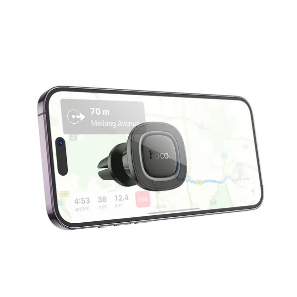 MR4_145283 Автотримач hoco h72 crown magnetic car holder (air outlet), чорний metal, сірий 