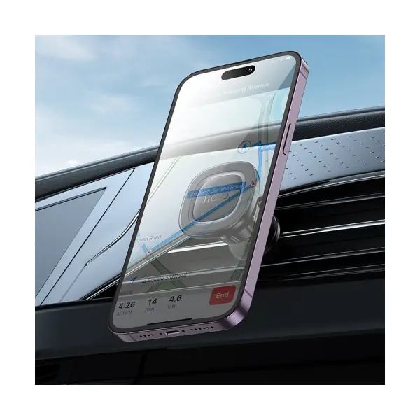 АВТОТРИМАЧ HOCO H72 CROWN MAGNETIC CAR HOLDER (AIR OUTLET), ЧОРНИЙ METAL, СІРИЙ