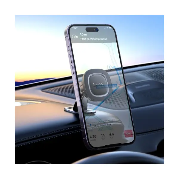 АВТОТРИМАЧ HOCO H73 CROWN MAGNETIC CAR HOLDER (CENTER CONSOLE), ЧОРНИЙ METAL, СІРИЙ