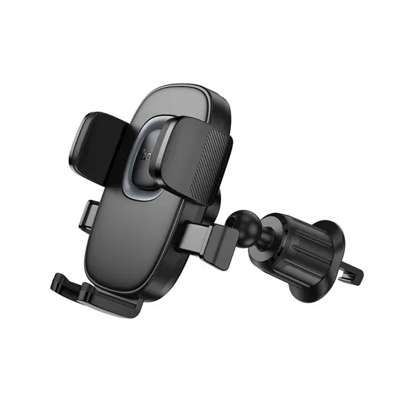 АВТОТРИМАЧ HOCO H75 CROWN ONE-BUTTON CAR HOLDER (AIR OUTLET), ЧОРНИЙ METAL, СІРИЙ