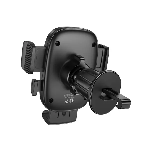 АВТОТРИМАЧ HOCO H75 CROWN ONE-BUTTON CAR HOLDER (AIR OUTLET), ЧОРНИЙ METAL, СІРИЙ