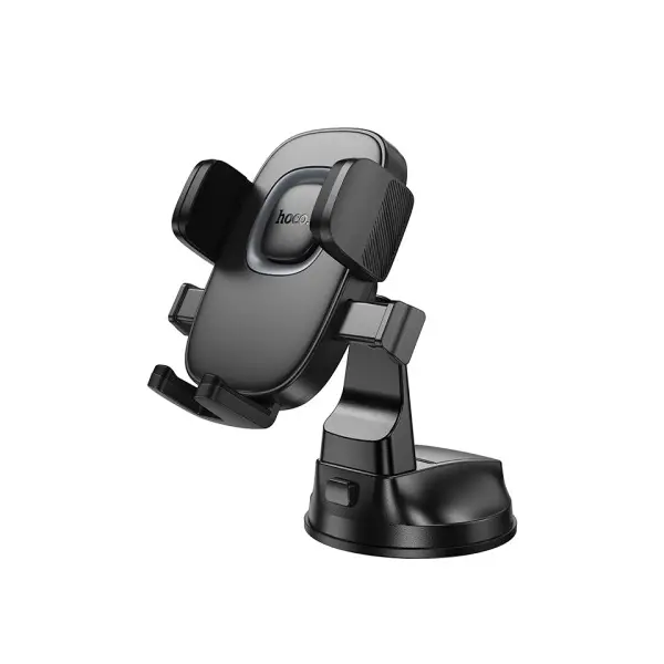 MR4_145286 Автотримач hoco h76 crown one-button car holder (center console), чорний metal, сірий 