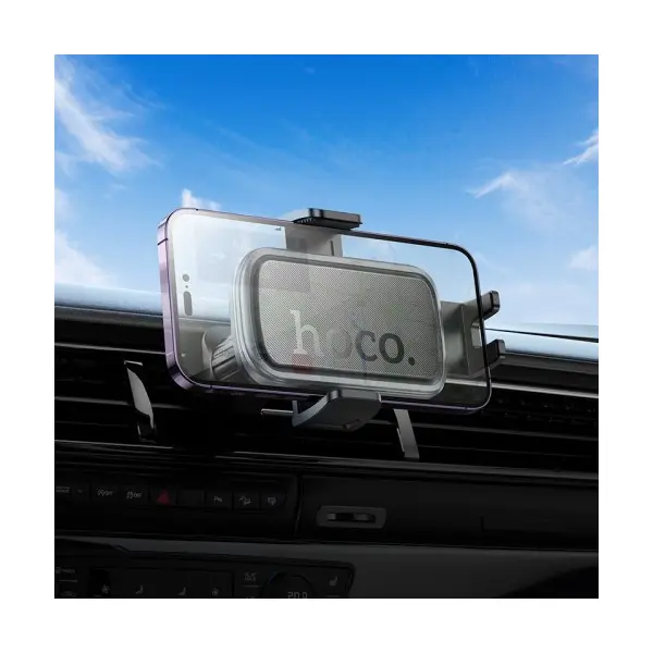 АВТОТРИМАЧ HOCO H78 VISTA PUSH-TYPE CAR HOLDER (AIR OUTLET), ЧОРНИЙ METAL, СІРИЙ