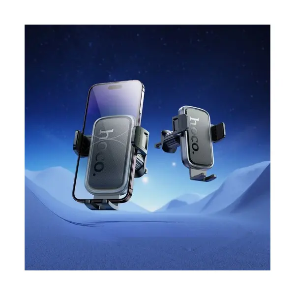 АВТОТРИМАЧ HOCO H78 VISTA PUSH-TYPE CAR HOLDER (AIR OUTLET), ЧОРНИЙ METAL, СІРИЙ