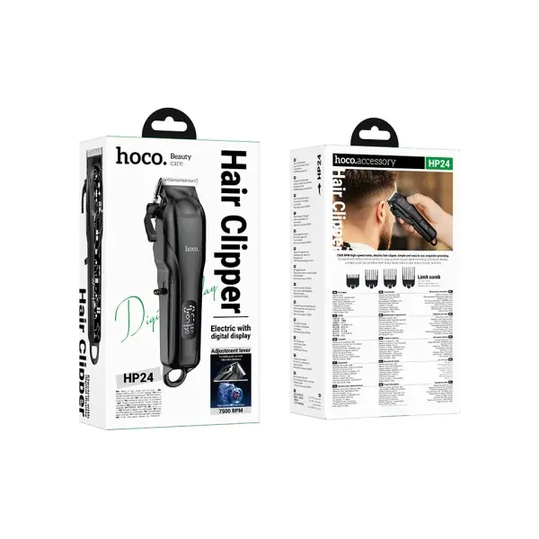 MR4_145099 Електрична машинка для стрижки волосся hoco hp24 electric hair clipper, чорний 