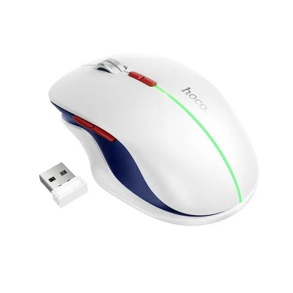 КОМПЮТЕРНА МИШКА HOCO GM40 DIXON RGB DUAL-MODE WIRELESS MOUSE (RECHARGEABLE VERSION) SPACE, БІЛИЙ