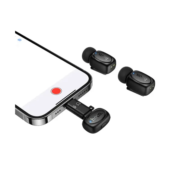 МІКРОФОН HOCO L19 GRACEFUL WIRELESS MICROPHONE (IP, TYPE-C), ЧОРНИЙ