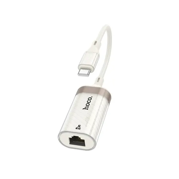 ПЕРЕХІДНИК HOCO UA41B CRYSTAL TYPE-C ETHERNET ADAPTER (100 MBPS) APRICOT