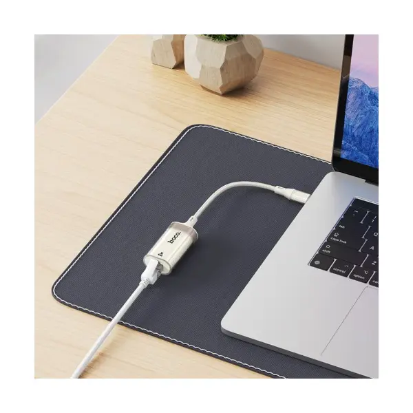 ПЕРЕХІДНИК HOCO UA41B CRYSTAL TYPE-C ETHERNET ADAPTER (100 MBPS) APRICOT
