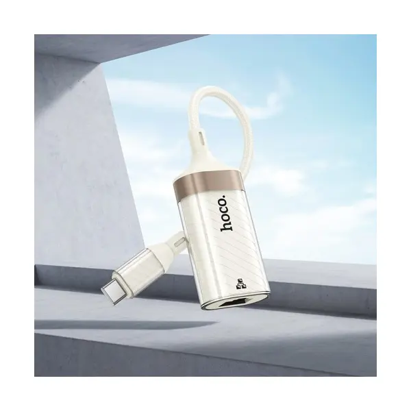 ПЕРЕХІДНИК HOCO UA41B CRYSTAL TYPE-C ETHERNET ADAPTER (100 MBPS) APRICOT