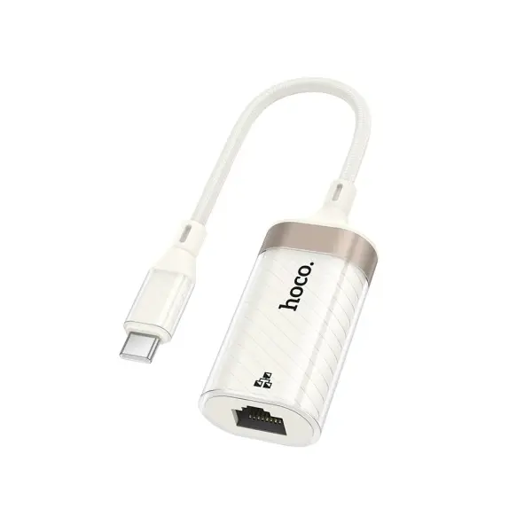 ПЕРЕХІДНИК HOCO UA41B CRYSTAL TYPE-C ETHERNET ADAPTER (100 MBPS) APRICOT