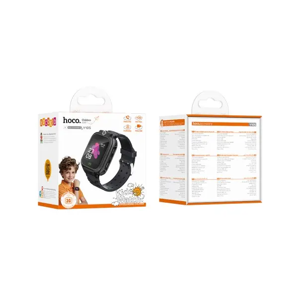 СМАРТ-ГОДИННИК ДИТЯЧИЙ HOCO Y105 CHILDREN PHONE WATCH, ЧОРНИЙ
