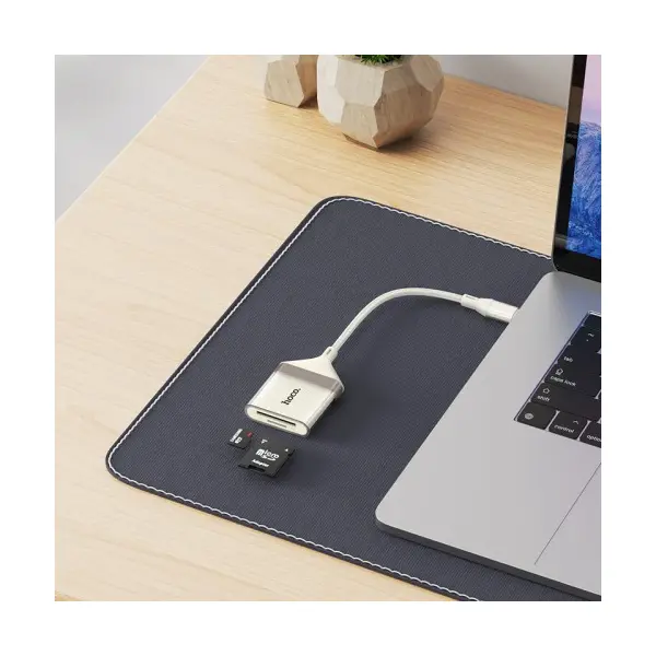 MR4_145106 Перехідник hoco ua40a crystal type-c 2in1 card reader apricot 