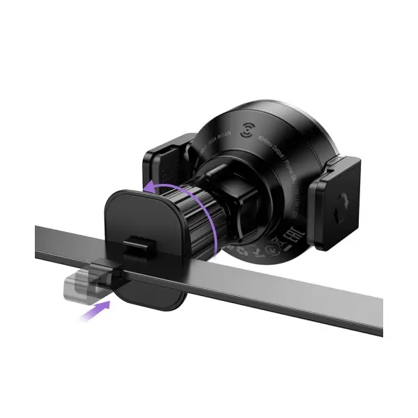 БЕЗДРОТОВИЙ АВТОМОБІЛЬНИЙ ЗАРЯДНИЙ ПРИСТРІЙ HOCO HW35 POWER ELECTRIC MAGNETIC WLS FAST CHARGING CAR HOLDER (AIR OUTLET), ЧОРНИЙ