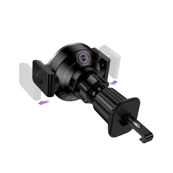 MR4_145306 Бездротовий автомобільний зарядний пристрій hoco hw35 power electric magnetic wls fast charging car holder (air outlet), чорний 