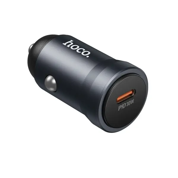 MR4_145059 Автомобільний зарядний пристрій hoco z62a energy single port pd30w car charger metal, сірий HOCO