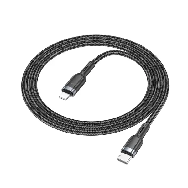 MR4_145267 Кабель pd hoco u117 grand pd intelligent power-off charging data cable lightning, чорний 