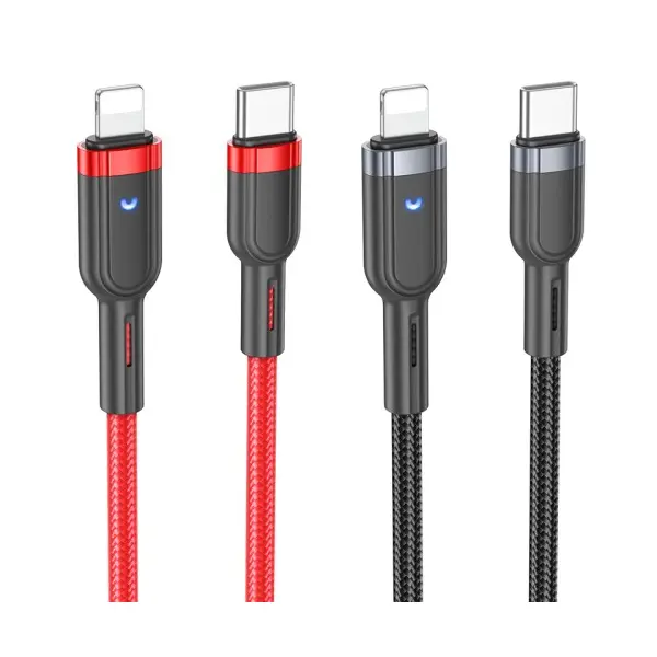 MR4_145267 Кабель pd hoco u117 grand pd intelligent power-off charging data cable lightning, чорний 