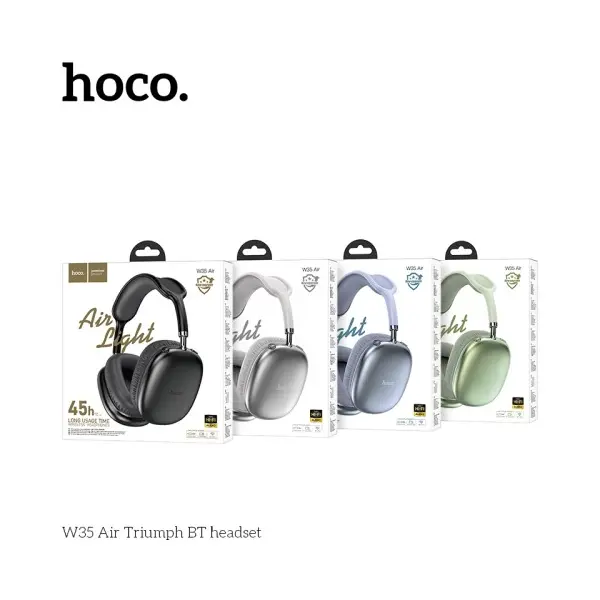 НАВУШНИКИ НАКЛАДНІ HOCO W35 AIR TRIUMPH BT HEADSET, ЧОРНИЙ