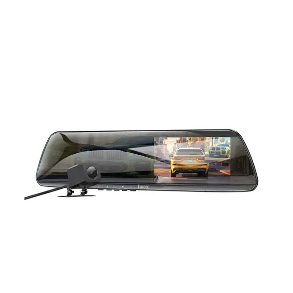 MR4_145050 Відеореєстратор hoco dv4 4.5 rearview mirror driving recorder (dual-channel) iron, сірий HOCO