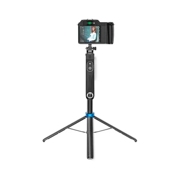СЕЛФІ-ПАЛИЦЯ ТРИПОД HOCO K22 HANDY ALUMINUM ALLOY ANTI-SHAKE LIVE BROADCAST HOLDER, ЧОРНИЙ