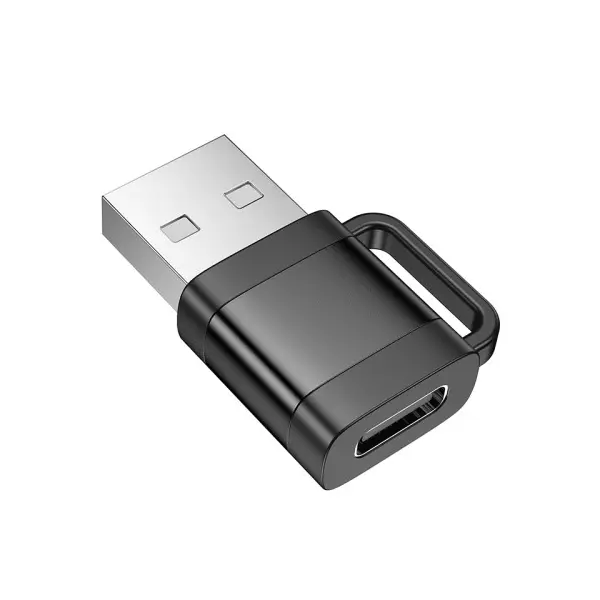 ПЕРЕХІДНИК HOCO UA31D USB MALE TO TYPE-C FEMALE USB2.0 ADAPTER, ЧОРНИЙ