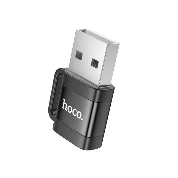ПЕРЕХІДНИК HOCO UA31D USB MALE TO TYPE-C FEMALE USB2.0 ADAPTER, ЧОРНИЙ