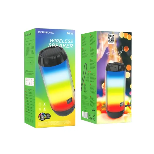 АКУСТИЧНА СИСТЕМА BOROFONE BR25 CRAZY SOUND COLORFUL LUMINOUS, ЧОРНИЙ